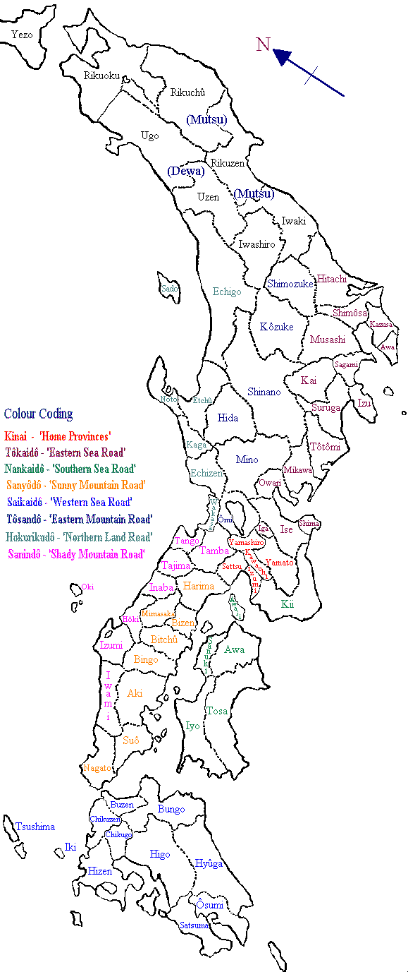 Map of the Old Japanese Provinces